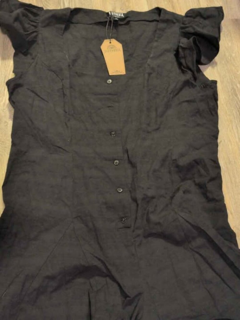 Disturbia Elindra Ruffle Neck Button Up Playsuit us 16 new